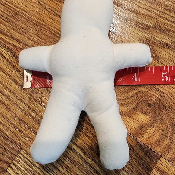 Set of 2 Vintage Unfinished Muslin Fabric Plush Ragg Dolls With Beaded Eyes 5.5" - Picture 5 of 6